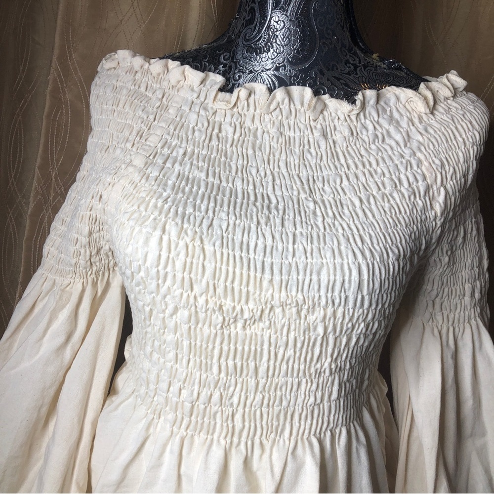 Handmade artisan womens Mexican embroidered off shoulder cotton blouse 2XL - Picture 2 of 13